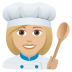 👩🏼‍🍳 woman cook: medium-light skin tone display on JoyPixels